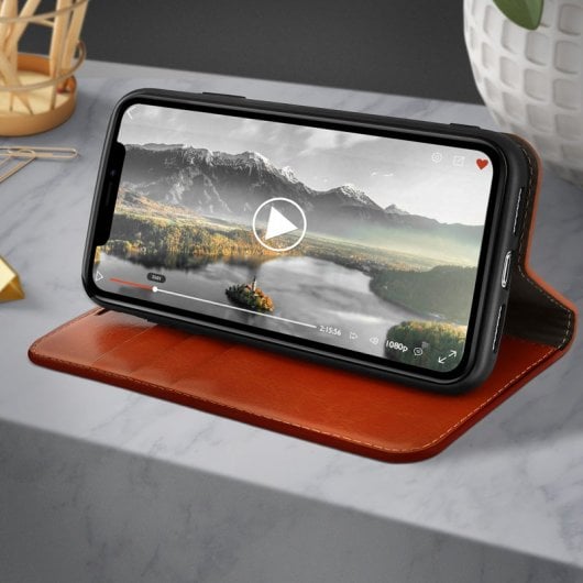 Avizar Capa de Couro Camel para Apple iPhone 11 Pro Max