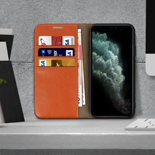 Avizar Capa de Couro Camel para Apple iPhone 11 Pro Max