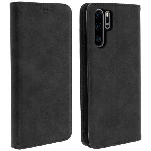 Custodia a portafoglio Avizar con funzione supporto nera per Huawei P30 Pro