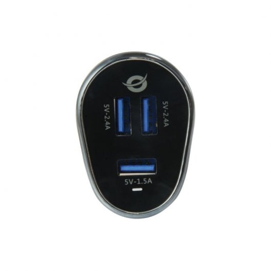 Conceptronic Cargador de Coche 3xUSB 2.4A Negro