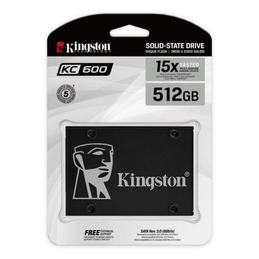 Kingston KC600 SSD 512GB 3D TLC SATA3 550/520 MB/s