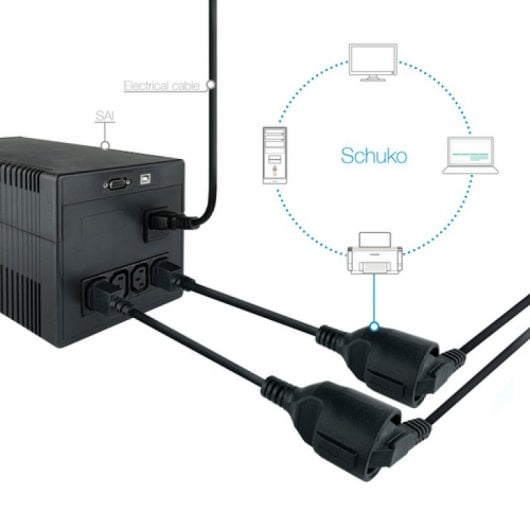 Nanocable Cable Adaptador C14 a CEE7 Macho/Hembra 25cm