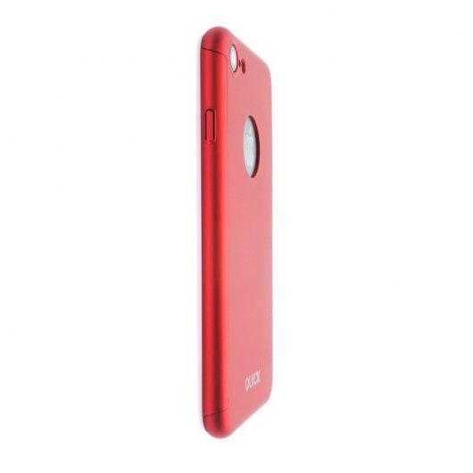 Quick Media Funda 2 en 1 Roja + Cristal Templado para iPhone 7/8