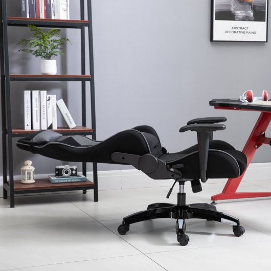 Vinsetto Cadeira Gaming Cinzenta/Preta
