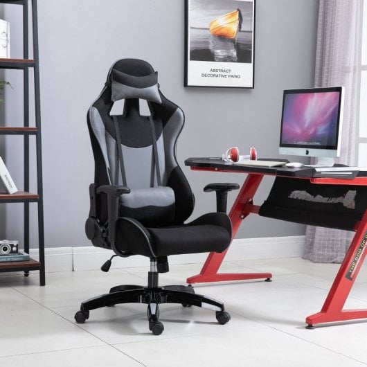 Vinsetto Cadeira Gaming Cinzenta/Preta