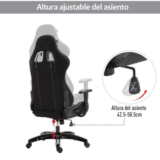 Vinsetto Cadeira Gaming Cinzenta/Preta