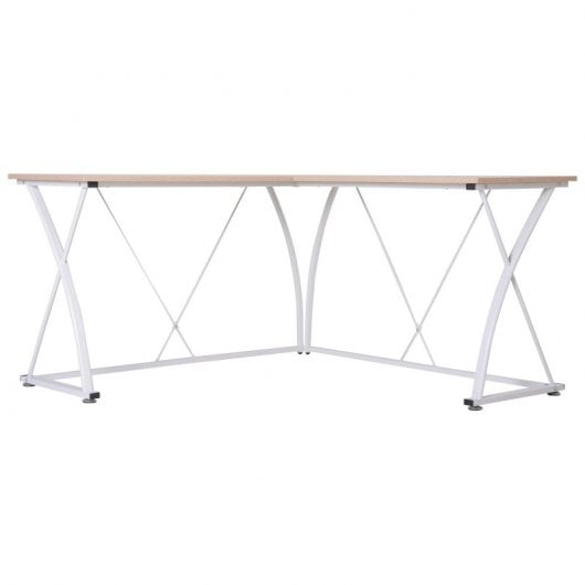 Vinsetto Mesa Esquinera de Oficina 142x142x76cm Roble/Blanco