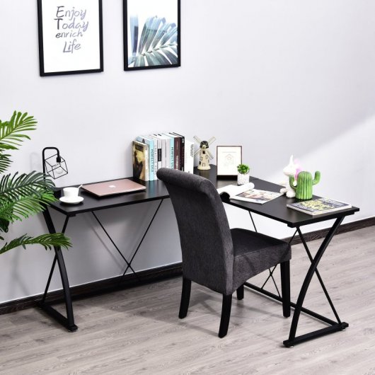 Vinsetto Mesa Esquinera de Oficina 142x142x76cm Negra