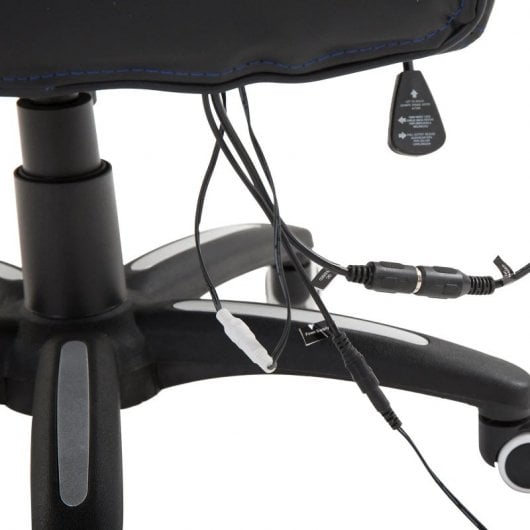 HomCom Cadeira Gaming com Aquecimento e Massagem Azul/Preta