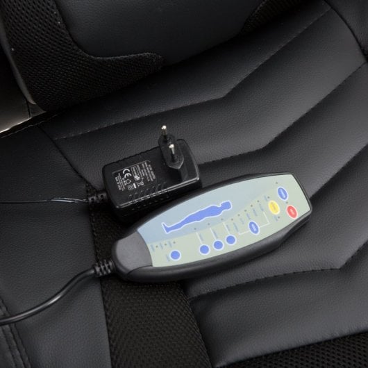 HomCom Cadeira Gaming com Aquecimento e Massagem Preta