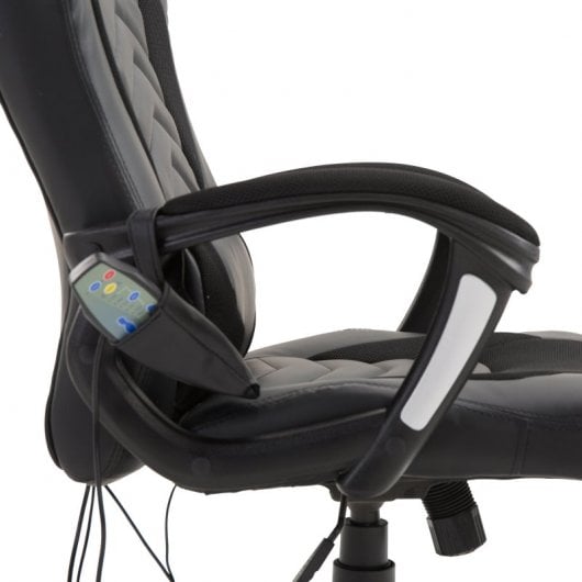 HomCom Cadeira Gaming com Aquecimento e Massagem Preta