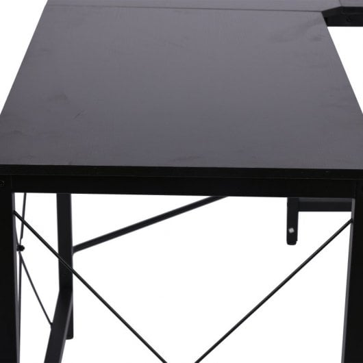 HomCom Escritorio en Forma de L con Marco de Acero 150x150x76 cm Negro