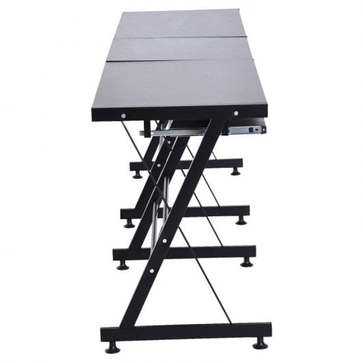 HomCom Mesa Modulable de Oficina 130x130x74cm Negra