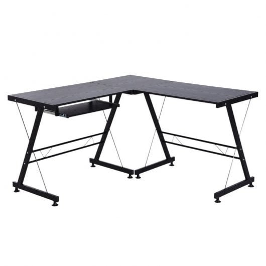 HomCom Mesa Modulable de Oficina 130x130x74cm Negra