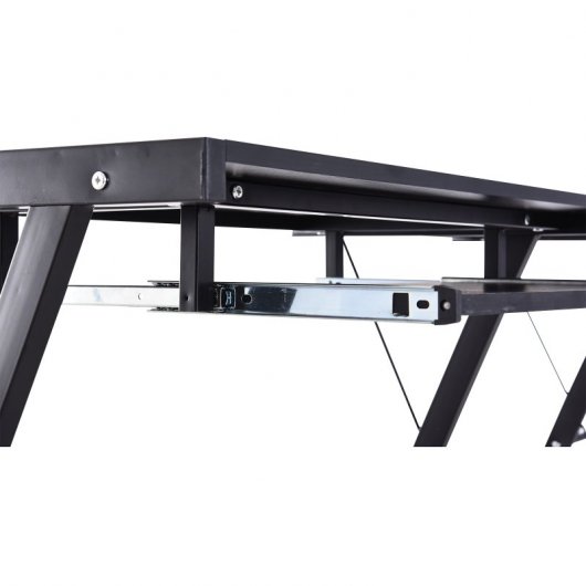 HomCom Mesa Modulable de Oficina 130x130x74cm Negra