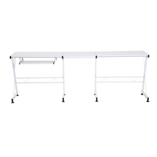 HomCom Mesa Modular para Escritório 130x130x74cm Branca