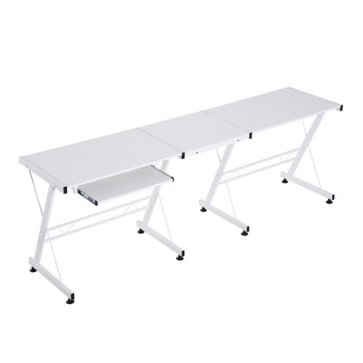 HomCom Mesa Modular para Escritório 130x130x74cm Branca