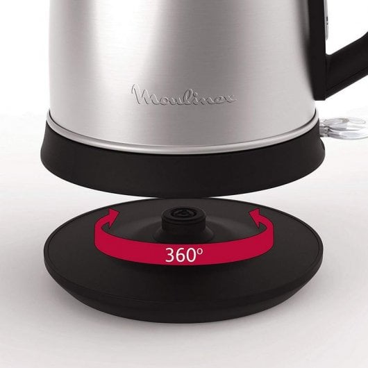Moulinex BY550D10 bouilloire 1,7 L 2400 W Noir, Acier inoxydable