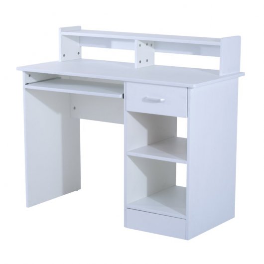 Homcom Secretária para Computador 106x50x93.5cm Branca