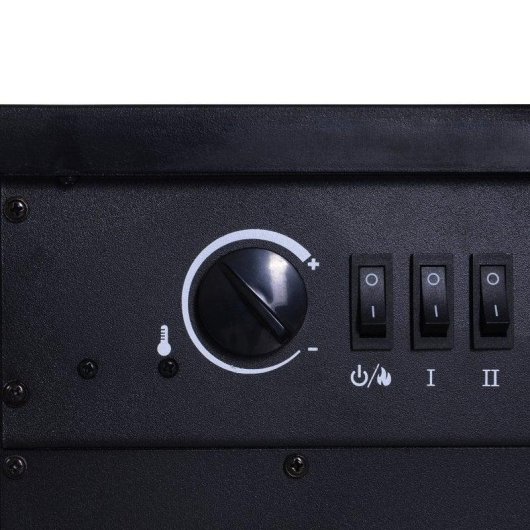 Homcom Chimenea Eléctrica Negra con Llama LED 1500W