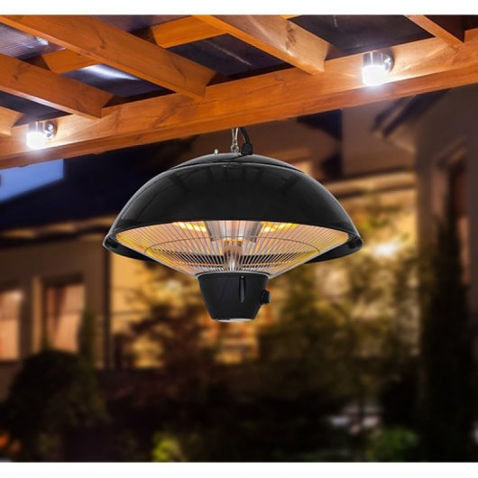 Outsunny Radiador Infrarrojos de Techo Negro 1500W