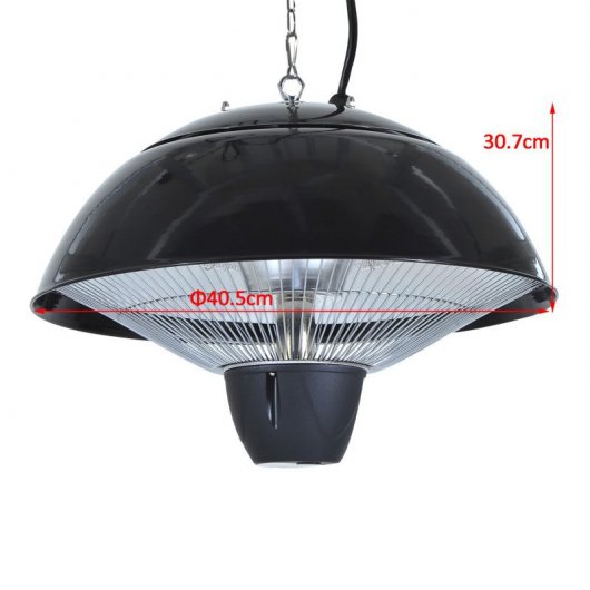 Outsunny Radiador Infrarrojos de Techo Negro 1500W