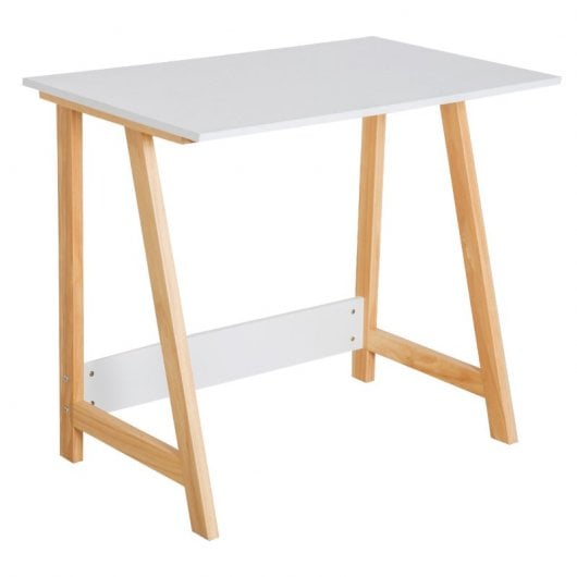 Homcom Mesa Escritorio 90x55x75cm Madera/Blanco