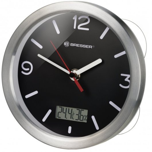 Bresser MyTime Bath RC Reloj de Baño con Indicador de Temperatura Negro