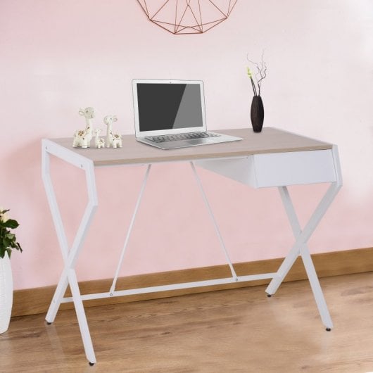 Homcom Mesa para Escritório 105x56x75cm Madeira/Branca