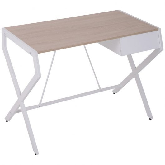 Homcom Mesa para Escritório 105x56x75cm Madeira/Branca