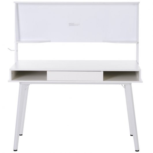 Homcom Secretária com Quadro 127.5x60x133.5cm Branca