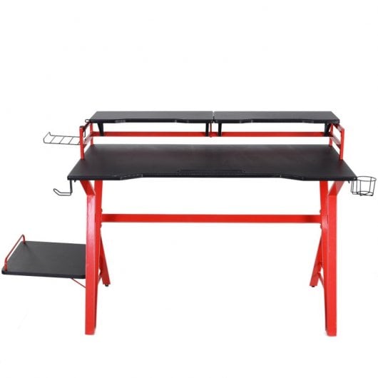 Homcom Escritorio Gaming Negro/Rojo