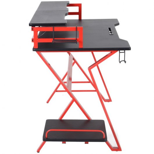 Homcom Escritorio Gaming Negro/Rojo