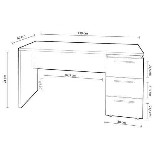 Habitdesign Stylus Mesa de Escritório Branca
