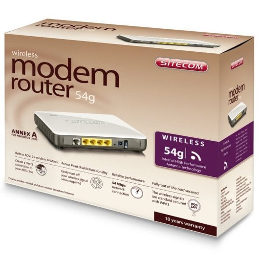 Sitecom WL-613 Módem Router ADSL2+ 54Mbps 4 Puertos