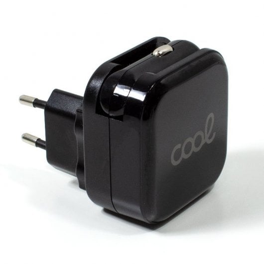 Cool Chargeur Voiture/Réseau Universel 2xUSB 2.1A Noir