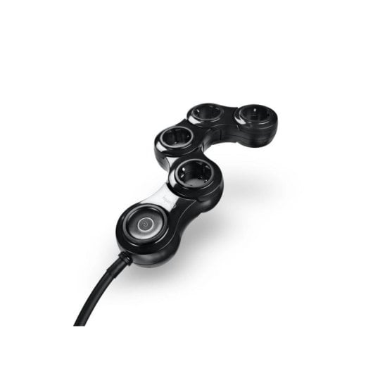 Quirky Pivot Power Regleta Flexible 6 Tomas con Interruptor Negra