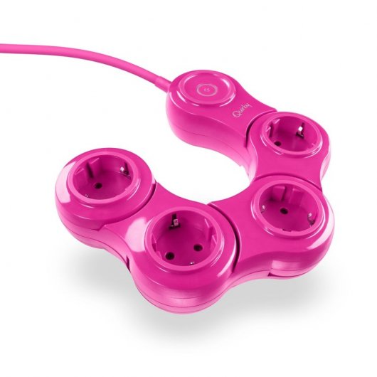 Quirky Pivot Power Régua Flexível 6 Tomadas com Interruptor Rosa