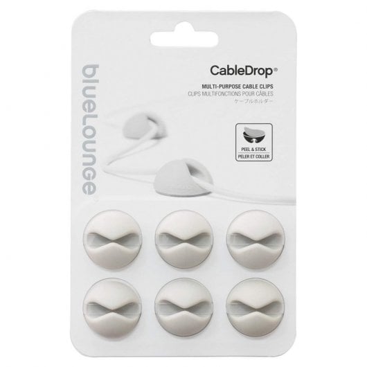 Organiseur de câbles Bluelounge Cabledrop Pack 6 Blanc