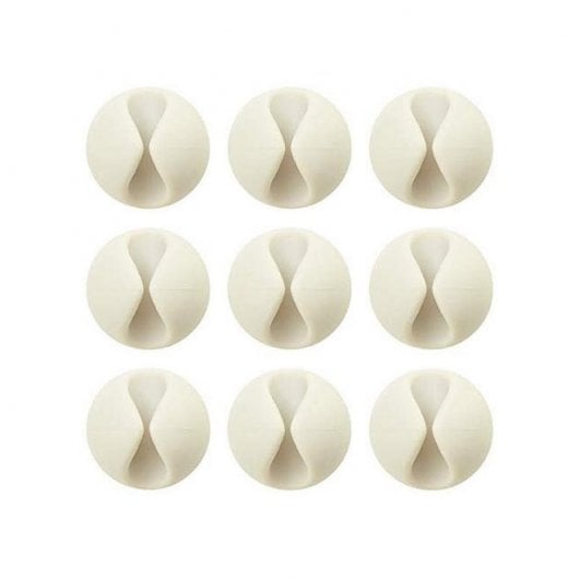 Bluelounge CableDrop Mini Pack 9 Organizadores de Cables Blancos