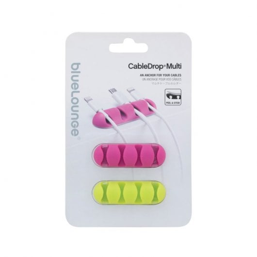 Bluelounge CableDrop Multi Pack 2 organisateurs de câbles Couleurs vives