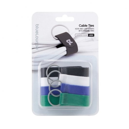 Bluelounge Cable Ties Organizador de Cables L/XL Pack 4 Unidades