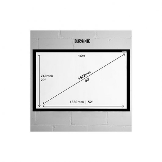 Duronic APS60 /169 Pantalla de Proyección Fija con Velcro Adhesivo 16:9 133x74 60"