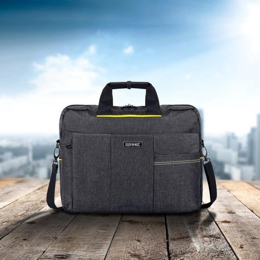 Maletín Bandolera Duronic LB14 Para Portátil 13.3-15.6” Y Tablet 10” - Impermeable, Acolchado, 5 Compartimentos