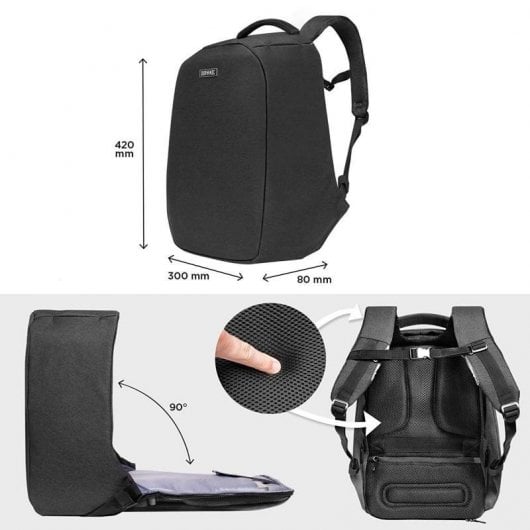 Duronic LB22 Mochila Impermeable para Portátil hasta 15.6" Negra