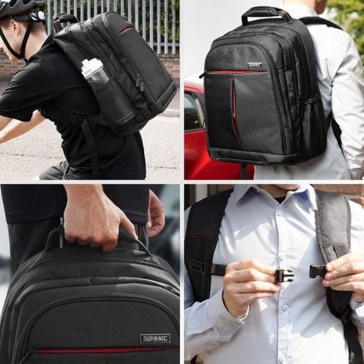 Duronic LB23 Mochila Impermeable para Portátil hasta 15.6" Negra