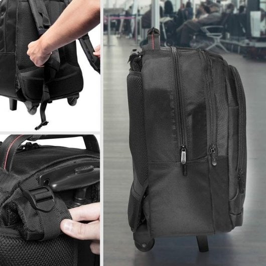 Duronic LT01 Mochila con Ruedas para Portátil hasta 15.6" Negra