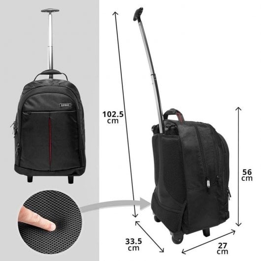 Duronic LT01 Mochila con Ruedas para Portátil hasta 15.6" Negra