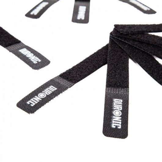 Duronic Pack 24 Tiras de Velcro 15cm para Organizar Cables Negras