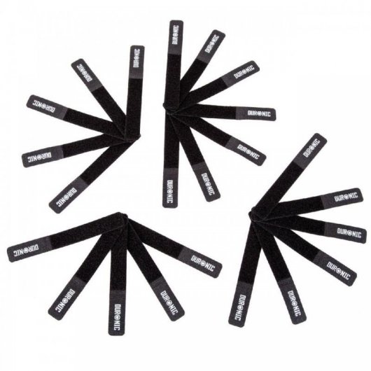 Duronic Pack 24 Tiras de Velcro 15cm para Organizar Cables Negras
